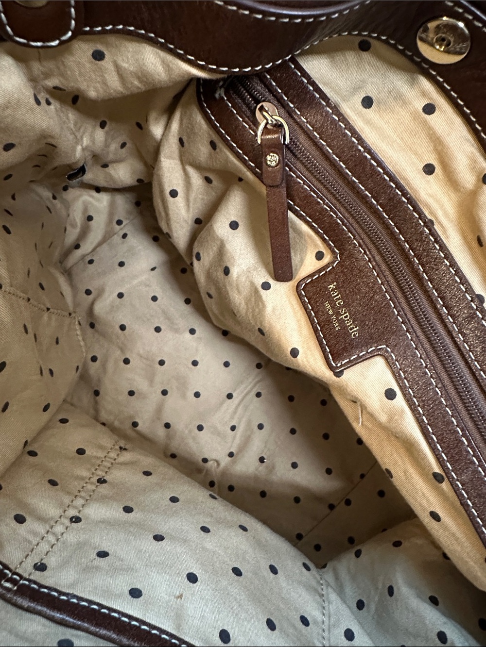 Kate Spade Brown Leather Shoulder Bag - Picture 3 of 3
